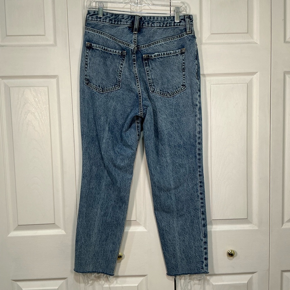 🍓 Old Navy Extra High-Rise O.G. Straight Distressed Denim Jeans - 10 - Picture 2 of 4